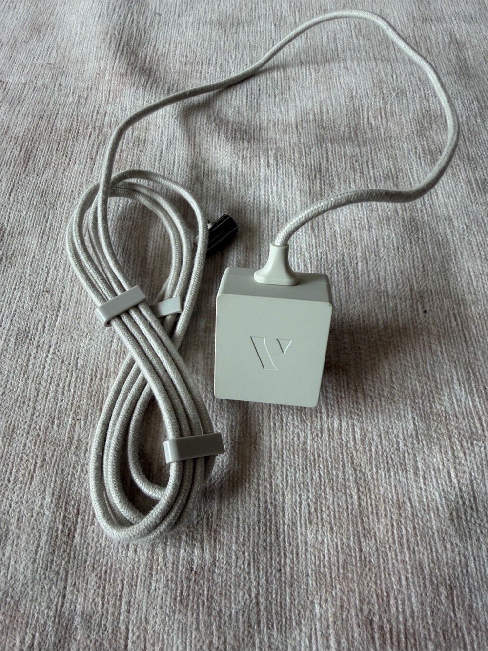 Aura Carver May Gray Fabric-Wrapped Power Adapter with Cord
